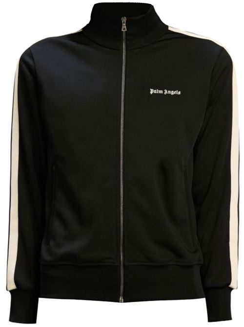 Black front zip sweatshirt PALM ANGELS | PMBD058C99FAB0021003